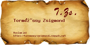 Tormássy Zsigmond névjegykártya