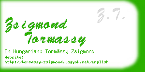 zsigmond tormassy business card