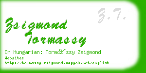 zsigmond tormassy business card